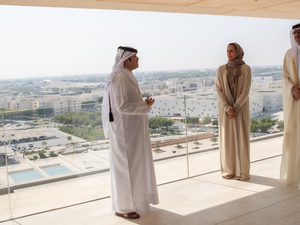 حضرة صاحب السمو الشيخ تميم بن حمد آل ثاني أمير البلاد المفدى وجلالة السلطان هيثم بن طارق سلطان عمان يزوران مؤسسة قطر بحضور سعادة الشيخة هند بنت حمد" 