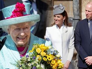 الملكة اليزابيث والأمير ويليام وكيت ميدلتون