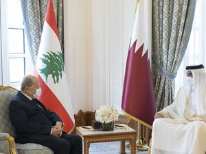 عون وأمير قطر 