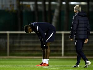 France's midfielder Paul Pogba reacts after getting injured during a training session as part of the team's preparation for the upcoming 2022 World Cup qualifying matches in Clairefontaine-en-Yvelines. The French football federation said on November 8 that Pogba, injured during the training, will not play in the upcoming World Cup qualifiers, announcing his replacement by Jordan Veretout. (Photo: AFP) 
