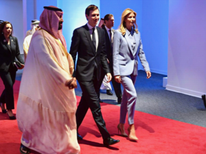Jared Kusner with Mohammad bin Salman and Ivanka Trump