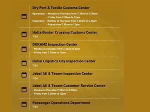 Dubai Customs Announces Customs Centers New Work Timings 