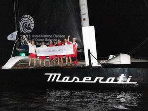 Maserati Multi70 Crosses The Finish Line First In The RORC Transatlantic Race.