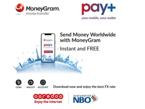 المحفظة الإلكترونية (pay+) من Ooredoo تُتيح للعملاء تحويل الأموال دولياً بكل سهولة 