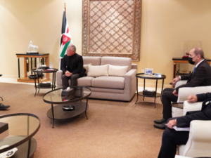Jordanian King Abdullah II meets with Israeli Defence Minister Benny Gantz