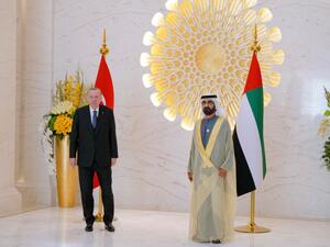 الشيخ محمد بن راشد آل مكتوم، والرئيس التركي، رجب طيب أرودغان.