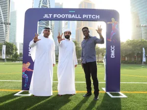 DMCC Welcomes AC Milan Legend Clarence Seedorf to Dubai to Officially Open the JLT Football Pitch