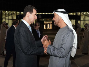 Bashar Al Assad (L) With Mohammad bin Zayed