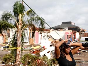 US city of New Orleans hit with a huge tornado.