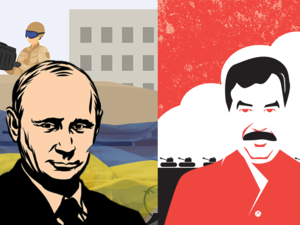 Vladimir Putin and Saddam Hussein