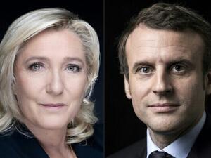 Le Pen (L), Macron