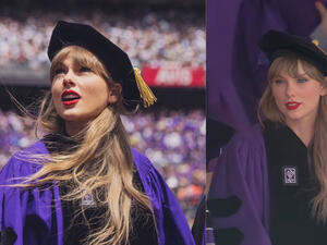 Taylor gave a 20-minute speech to the graduates