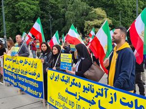 احتجاج للمعارضة الايرانية في اوربا