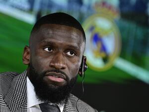 German defender Antonio Rudiger holds a press conference during his official presentation as a new Madrid CF player, at the Ciudad Real Madrid in Valdebebas, on the outskirts of Madrid, on June 20, 2022. (Photo by JAVIER SORIANO / AFP)