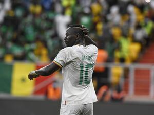 Sadio Mane, the man of the match against Benin, at the Stade Me. Abdoulaye Wade of Diamniadio on June 4, 2022, during the first day of the CAN 2022 qualifiers against Benin. (Photo by SEYLLOU / AFP)