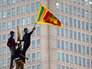 Sri Lankan president fled on a military airplane