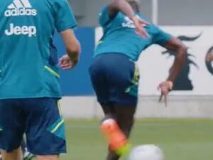 Paul Pogba during a Juventus training session. (Credit: @juventusfc)