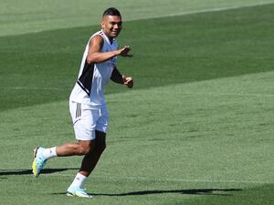 Real Madrid's Brazilian midfielder Casemiro attends a training session at the Ciudad Real Madrid training complex in Valdebebas, outskirts of Madrid, on August 19, 2022. After winning it all with Real Madrid, Brazilian defensive midfielder Casemiro will play for Manchester United this season, after both clubs today announced an agreement for the transfer of the 30-year-old Canarinha international. "Real Madrid C. F. and Manchester United have agreed on the transfer of the player Carlos Henrique Casemiro," t