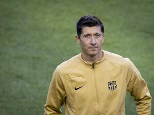 Robert Lewandowski #12 of FC Barcelona at the start of the preseason Friendly match against New York Red Bulls at Red Bull Arena on July 30, 2022 in Harrison, New Jersey. Ira L. Black/Getty Images/AFP (Photo by Ira L. Black / GETTY IMAGES NORTH AMERICA / Getty Images via AFP)