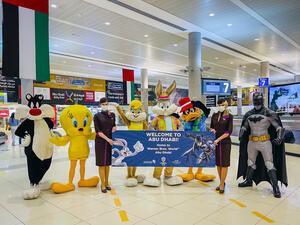 WATCH: Visitors to the capital get a warm welcome from Warner Bros. World Abu Dhabi and Etihad Airways at Abu Dhabi International Airport 