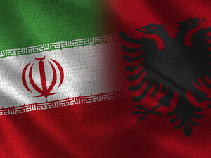 Iran, Albania flags 