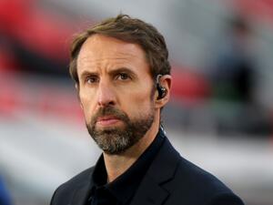 England's head coach Gareth Southgate gives an interview prior to the UEFA Nations League football match Hungary v England at the Puskas Arena in Budapest, Hungary, on June 4, 2022. (Photo by Peter KOHALMI / AFP)