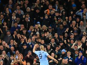 هالاند يتطلع لإضافة المزيد من الأهداف إلى رصيده (المصدر: أ ف ب)