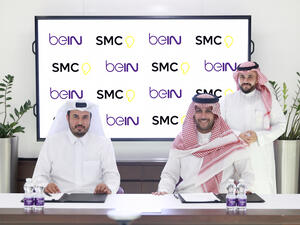 Mohammad Al-Subaie, CEO of beIN MENA & Khalid Waleed Alkhudair, CEO of SMC (Image credit: beIN Media Group)