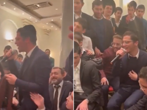 شبان يهود يؤدون أغاني أمام كلثوم داخل كنيس