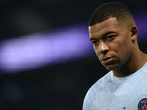 Paris Saint-Germain's French forward Kylian Mbappe looks on ahead of the French L1 football match between Paris Saint-Germain (PSG) and Olympique de Marseille (OM) at the Parc des Princes Stadium in Paris, on October 16, 2022. (Photo by FRANCK FIFE / AFP)