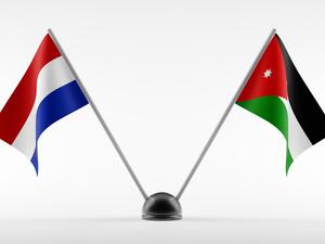 Holland (L) Jordan flags