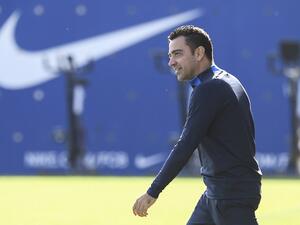 Barcelona's Spanish coach Xavi arrives for a training session at the Joan Gamper training ground in Sant Joan Despi, near Barcelona on October 25, 2022, on the eve of their UEFA Champions League 1st round, group C football match between FC Barcelona and Bayern Munich. (Photo by Josep LAGO / AFP)