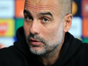Manchester City's Spanish manager Pep Guardiola attends a press conference at the Etihad Stadium in Manchester, north west England on November 1, 2022, on the eve of their UEFA Champions League group G football match against Sevilla. (Photo by Lindsey Parnaby / AFP)