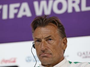 Saudi Arabia's French coach Herve Renard attends a press conference at the Qatar National Convention Center (QNCC) in Doha on November 29, 2022, on the eve of the Qatar 2022 World Cup football match between Saudi Arabia and Mexico. (Photo by Khaled DESOUKI / AFP)