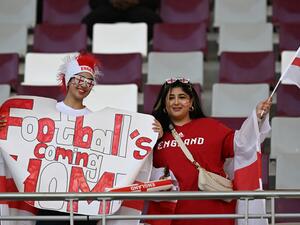 English football fans In  Doha
