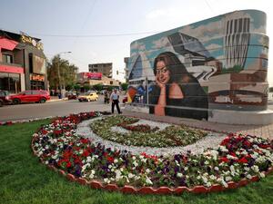 Mural of Iraqi architect Zaha Hadid 