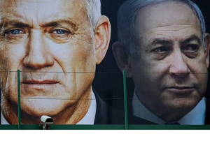 Gantz (L) Netanyahu