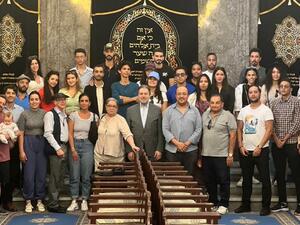 At the synagogue 