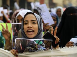An activist on the streets of Khartoum