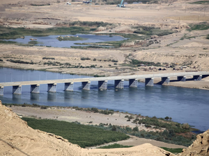 A bridge spans the Tigris river