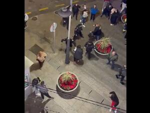 لقطة من فيديو اعتداء عناصر من الشرطة الإسبانية على سيدات مغربيات