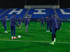 جانب من تدريبات الهلال (المصدر: Alhilal_EN@)