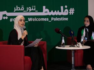 الناشطة الفلسطينية منى الكرد تخاطب الشباب العربي: "أنتم أصواتنا في الخارج" في فعالية نظمتها مؤسسة قطر بالتزامن مع بطولة كأس العالم FIFA قطر 2022™