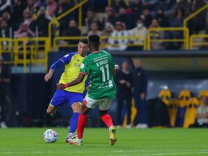 رونالدو (يسار) خلال ظهوره الرسمي الأول مع النصر (المصدر: AlNassrFC@)