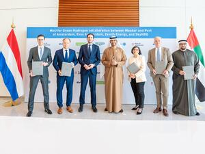 "مصدر" توقع اتفاقية مع أربع شركات هولندية لاستكشاف سبل تصدير الهيدروجين الأخضر من أبوظبي إلى أوروبا