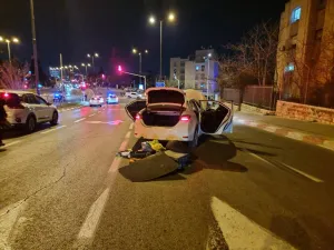 من موقع اطلاق النار في منطقة النبي يعقوب شمالي القدس المحتلة.