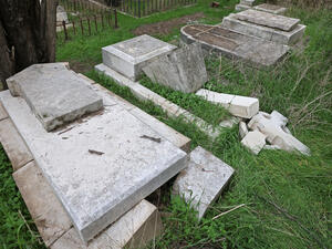 Vandalised Christian graves in Jerusalem 