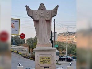 Jesus statue in Jordan's Fuheis 