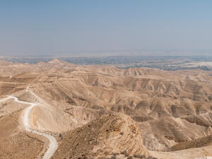 View of the Jordan Valley, Dead Sea and Jericho 