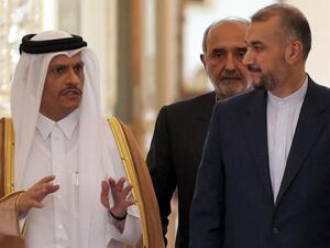 Mohammed bin Abdulrahman Al-Thani (R) , Hossein Amir-Abdollahian 
